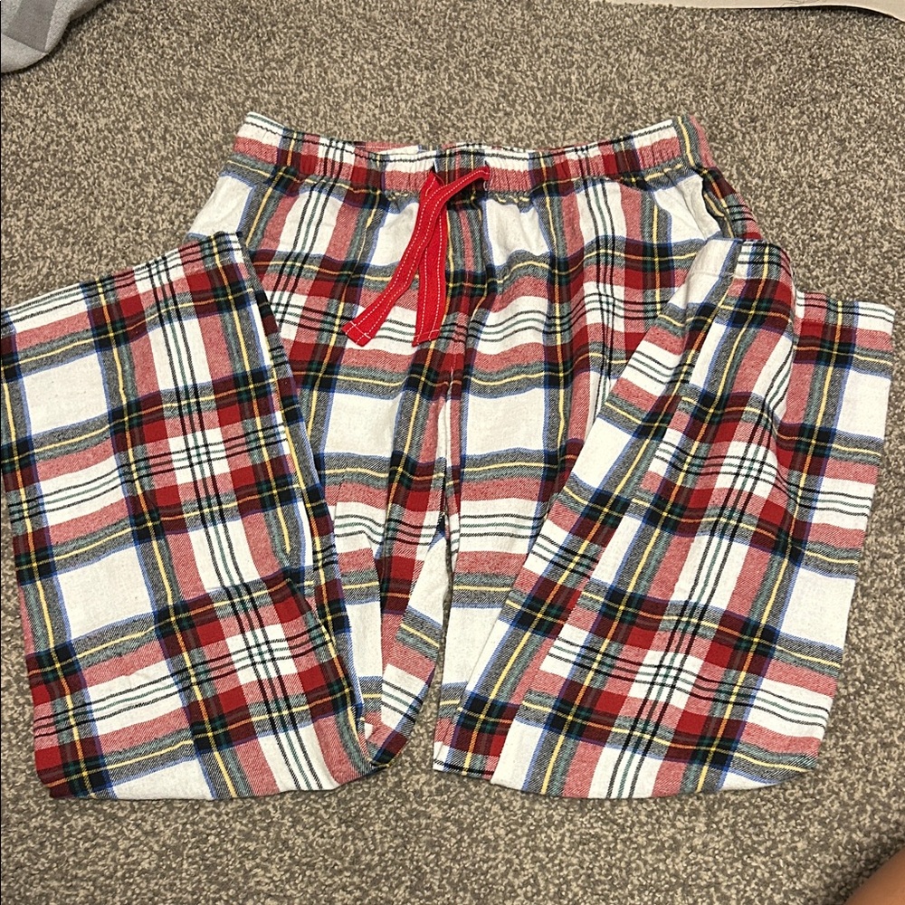 Old Navy Plaid Pajama Bottoms with Red Drawstring